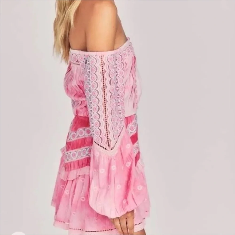 LoveShackFancy Perris Pink Zinnia Crop Top (2) Small